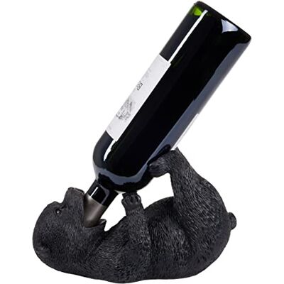 BRUBAKER Porte-bouteille de vin Ours assoiffé Animaux ivres Accessoires du vin Déco Figure Peinte à la Main Noir Cadeau - Publicité BRUBAKER Porte-bouteille de vin Ours assoiffé Animaux ivres Accessoires du vin Déco Figure Peinte à la Main Noir Cadeau - Publicité