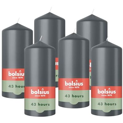 Bolsius – Essentials – Bougie cylindrique lisse – grise – 13 cm – Bougies décoratives – Contient de la cire végétale naturelle – Sans huile de palme - Publicité Bolsius – Essentials – Bougie cylindrique lisse – grise – 13 cm – Bougies décoratives – Contient de la cire végétale naturelle – Sans huile de palme - Publicité