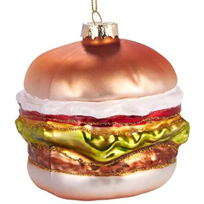 BRUBAKER Suspension pour Sapin de Noël Hamburger Boule en Verre Soufflé Peinte à la Main Drôle & Originale Décoration Arbre de Noël 9 cm - Publicité BRUBAKER Suspension pour Sapin de Noël Hamburger Boule en Verre Soufflé Peinte à la Main Drôle & Originale Décoration Arbre de Noël 9 cm - Publicité
