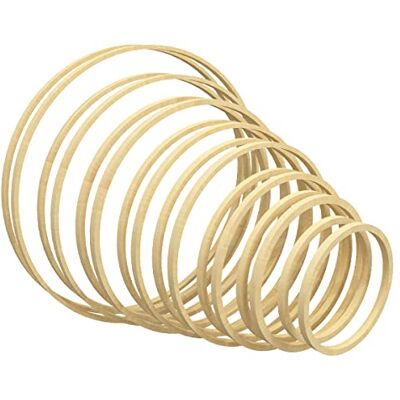 Worown 16 pièces (10, 12,5, 15, 18, 20, 23, 26 & 30 cm) Anneaux en Bambou, Cerceaux en Bois, Couronne Bambou pour Faire Un décor de Couronne de Mariage et Artisanat Mural - Publicité Worown 16 pièces (10, 12,5, 15, 18, 20, 23, 26 & 30 cm) Anneaux en Bambou, Cerceaux en Bois, Couronne Bambou pour Faire Un décor de Couronne de Mariage et Artisanat Mural - Publicité