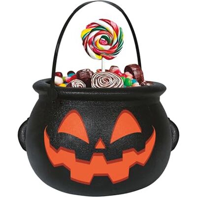 FIESTAS GUIRCA Chaudron Citrouille Enfant (16x20 cm) Panier pour Halloween Trick or Treat Accessoire de Costume de Sorcière pour Enfants Idéal pour Fêtes et Célébrations Multicolore - Publicité FIESTAS GUIRCA Chaudron Citrouille Enfant (16x20 cm) Panier pour Halloween Trick or Treat Accessoire de Costume de Sorcière pour Enfants Idéal pour Fêtes et Célébrations Multicolore - Publicité
