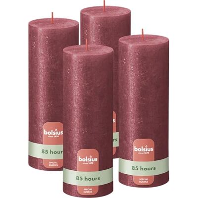Bolsius Bougie pilier rustique scintillante – Rouge – 19 cm – Lot de 4 – Ne goutte pas – Longue durée de combustion de 85 heures Sans parfum - Publicité Bolsius Bougie pilier rustique scintillante – Rouge – 19 cm – Lot de 4 – Ne goutte pas – Longue durée de combustion de 85 heures Sans parfum - Publicité