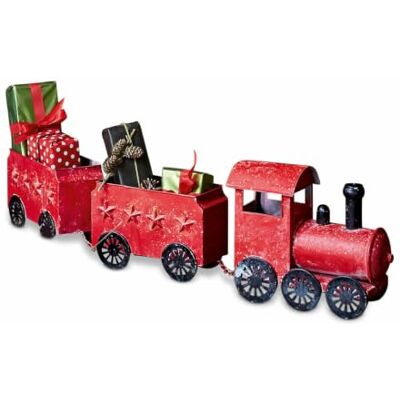 Loberon Ayene Train décoratif Modèle Vintage Authentique Fabrication Traditionnelle en étain, Rouge/Noir - Publicité Loberon Ayene Train décoratif Modèle Vintage Authentique Fabrication Traditionnelle en étain, Rouge/Noir - Publicité