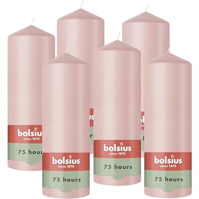 Bolsius Essentials Bougie Pilier Pastel Rose- 20cm 6 Pièces Bougie Décorative Contient Cire Végétale Naturelle sans Huile de Palme - Publicité Bolsius Essentials Bougie Pilier Pastel Rose- 20cm 6 Pièces Bougie Décorative Contient Cire Végétale Naturelle sans Huile de Palme - Publicité
