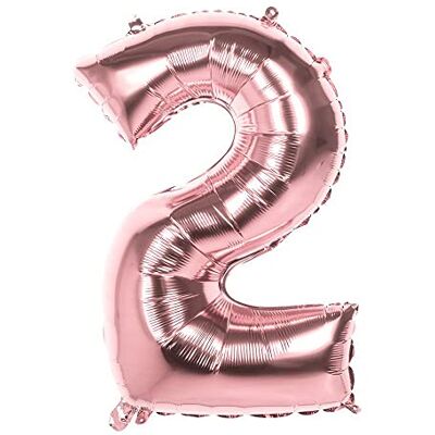 Boland 22042 Ballon gonflable en forme de chiffre 2, taille 86 cm, or rose, ballon à chiffres, ballon gonflable, air, anniversaire, anniversaire d'enfant, décoration - Publicité Boland 22042 Ballon gonflable en forme de chiffre 2, taille 86 cm, or rose, ballon à chiffres, ballon gonflable, air, anniversaire, anniversaire d'enfant, décoration - Publicité
