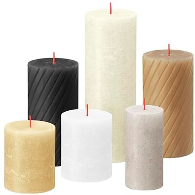 Bolsius Bougies Rustiques, Coffret Cadeau de 6, Pillow Talk, Bougies Décoratives pour la Maison, Longue Durée de Combustion, Non Parfumées, Contient de la Cire Végétale Naturelle, Sans Huile de Palme - Publicité Bolsius Bougies Rustiques, Coffret Cadeau de 6, Pillow Talk, Bougies Décoratives pour la Maison, Longue Durée de Combustion, Non Parfumées, Contient de la Cire Végétale Naturelle, Sans Huile de Palme - Publicité