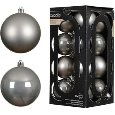 Kaemingk Boules de Noël en plastique 4 cm 16 pièces petites et incassables Boules de sapin de Noël pour Noël Décoration de sapin de Noël Gris tendre - Publicité Kaemingk Boules de Noël en plastique 4 cm 16 pièces petites et incassables Boules de sapin de Noël pour Noël Décoration de sapin de Noël Gris tendre - Publicité