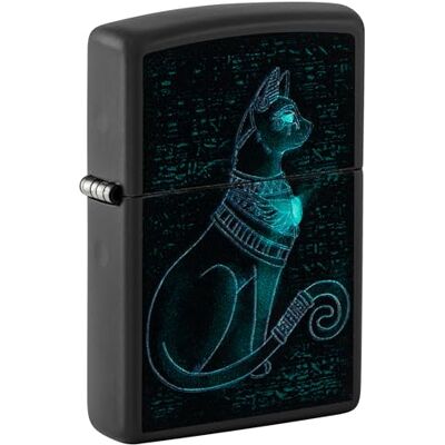 Zippo Briquet Tempête Motif Chat Spirituel, Noir Mat, Lumière Noire, Rechargeable, Réutilisable, Coupe-Vent, Coffret Cadeau, Fabriqué Aux États-Unis - Publicité Zippo Briquet Tempête Motif Chat Spirituel, Noir Mat, Lumière Noire, Rechargeable, Réutilisable, Coupe-Vent, Coffret Cadeau, Fabriqué Aux États-Unis - Publicité