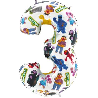Toyland ® 66 cm (26 po) Sesame Street™ – Ballon chiffre 3 en aluminium – Ballons de fête pour enfants – Décoration de fête, convient pour l'air ou l'hélium, auto-obturant - Publicité Toyland ® 66 cm (26 po) Sesame Street™ – Ballon chiffre 3 en aluminium – Ballons de fête pour enfants – Décoration de fête, convient pour l'air ou l'hélium, auto-obturant - Publicité