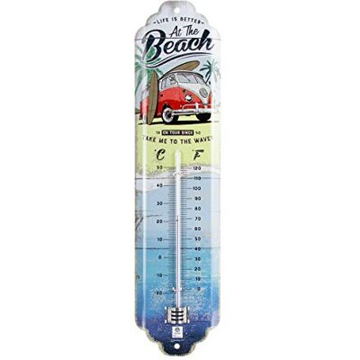 ART VW Bulli Beach Thermomètre 80334 Design Vintage Pour La Décoration 6,5 x 28 cm - Publicité ART VW Bulli Beach Thermomètre 80334 Design Vintage Pour La Décoration 6,5 x 28 cm - Publicité
