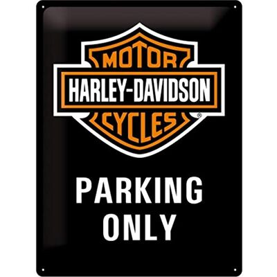 ART Harley Davidson Parking Only Grand Panneau En Métal 400mm x 300mm (na) - Publicité ART Harley Davidson Parking Only Grand Panneau En Métal 400mm x 300mm (na) - Publicité
