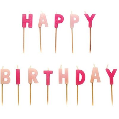 amscan 551763 Set Bougies Piques Happy Birthday Rose - Publicité amscan 551763 Set Bougies Piques Happy Birthday Rose - Publicité