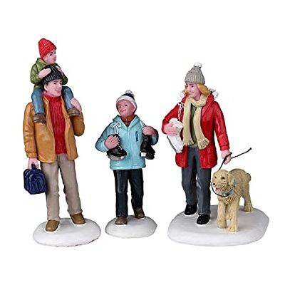 Lemax Set de 3 Personnages familiaux Going Skating pour Votre Village de Noël - Publicité Lemax Set de 3 Personnages familiaux Going Skating pour Votre Village de Noël - Publicité