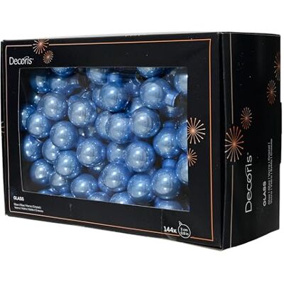 Kaemingk Lot de 144 boules de Noël sur fil de verre 2 cm En forme de grappe Petites boules décoratives Décoration de Noël et décoration de Noël Bleu ciel brillant - Publicité Kaemingk Lot de 144 boules de Noël sur fil de verre 2 cm En forme de grappe Petites boules décoratives Décoration de Noël et décoration de Noël Bleu ciel brillant - Publicité