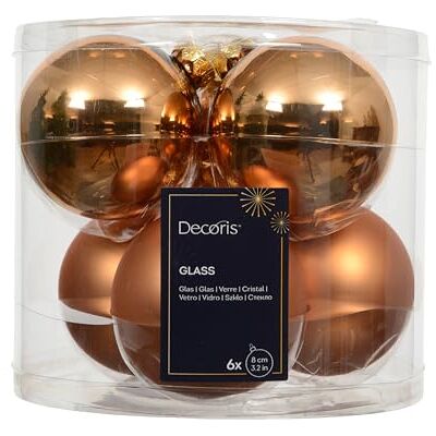 Kaemingk Brandy Lot de 6 boules de Noël en verre 8 cm Mat et brillant Grandes boules de Noël pour Noël Décoration de Noël et décoration de sapin de Noël - Publicité Kaemingk Brandy Lot de 6 boules de Noël en verre 8 cm Mat et brillant Grandes boules de Noël pour Noël Décoration de Noël et décoration de sapin de Noël - Publicité