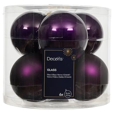 Kaemingk Lot de 6 boules de Noël en verre 8 cm Mat et brillant Grandes boules de Noël pour Noël Décoration de Noël et décoration de sapin de Noël Figue - Publicité Kaemingk Lot de 6 boules de Noël en verre 8 cm Mat et brillant Grandes boules de Noël pour Noël Décoration de Noël et décoration de sapin de Noël Figue - Publicité
