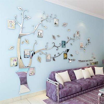 guangmu Arbre Sticker Muraux 3D Autocollants DIY Cadre de Photo Stickers Mural Arts Décorations pour Chambre, Salon, Chambr (I Argent Droite,L: 175 * 230CM) - Publicité guangmu Arbre Sticker Muraux 3D Autocollants DIY Cadre de Photo Stickers Mural Arts Décorations pour Chambre, Salon, Chambr (I Argent Droite,L: 175 * 230CM) - Publicité