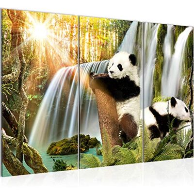 Cascade Panda Peinture Tableau Salon XXL Coloré Animal La Nature 120 x 80 cm 3 Parties Decoration Murale 013031a - Publicité Cascade Panda Peinture Tableau Salon XXL Coloré Animal La Nature 120 x 80 cm 3 Parties Decoration Murale 013031a - Publicité