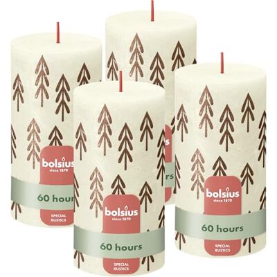 Bolsius Bougie Rustic Ivoire avec motif de pins 13 cm Noël Bougie décorative Sans huile de palme - Publicité Bolsius Bougie Rustic Ivoire avec motif de pins 13 cm Noël Bougie décorative Sans huile de palme - Publicité