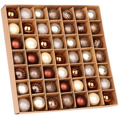 VEYLIN Lot de 49 mini boules de Noël à paillettes de 3 cm pour décoration de sapin de Noël (cuivre et argent) - Publicité VEYLIN Lot de 49 mini boules de Noël à paillettes de 3 cm pour décoration de sapin de Noël (cuivre et argent) - Publicité