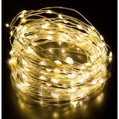 Desiretech Guirlande lumineuse 200 LED à piles 20 m Fil de cuivre Utilisation intérieure uniquement (boîtier à piles intérieur) LED décorative pour mariage, Noël, chambre à coucher et fête - Publicité Desiretech Guirlande lumineuse 200 LED à piles 20 m Fil de cuivre Utilisation intérieure uniquement (boîtier à piles intérieur) LED décorative pour mariage, Noël, chambre à coucher et fête - Publicité