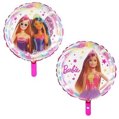 Toyland ® 46 cm (18") Ballon rond en aluminium à pois double face avec personnage Barbie Décorations de fête pour enfants - Publicité Toyland ® 46 cm (18") Ballon rond en aluminium à pois double face avec personnage Barbie Décorations de fête pour enfants - Publicité