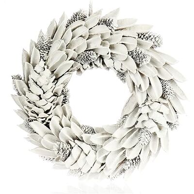 COM-FOUR - Door Wreath - Blanc - Feuilles - Couronne - Publicité COM-FOUR - Door Wreath - Blanc - Feuilles - Couronne - Publicité