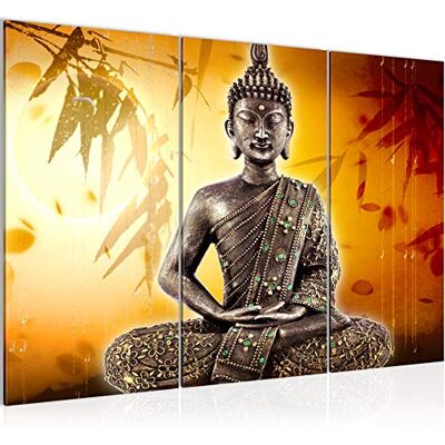 Bouddha Peinture Tableau Salon XXL Orange Se Détendre Zen 120 x 80 cm 3 Parties Decoration Murale 500331b - Publicité Bouddha Peinture Tableau Salon XXL Orange Se Détendre Zen 120 x 80 cm 3 Parties Decoration Murale 500331b - Publicité