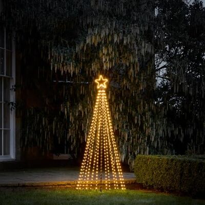 Lights4fun Sapin de Noël Cône Lumineux de 1,8 m à 541 LED Blanc Chaud avec Minuterie Décoration de Noël pour Intérieur et Extérieur - Publicité Lights4fun Sapin de Noël Cône Lumineux de 1,8 m à 541 LED Blanc Chaud avec Minuterie Décoration de Noël pour Intérieur et Extérieur - Publicité