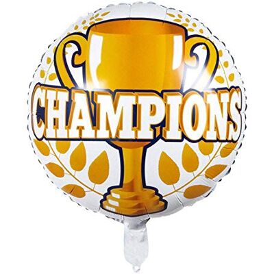 Boland 44776 Ballon en Aluminium Champions Taille 45 cm Ballon de butée Vainqueur Vainqueur Fête Sportive Décoration Cadeau - Publicité Boland 44776 Ballon en Aluminium Champions Taille 45 cm Ballon de butée Vainqueur Vainqueur Fête Sportive Décoration Cadeau - Publicité