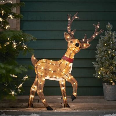 Lights4fun Figurine de Renne de Noël LED pour Extérieur Fonctionnant à Pile avec Minuteur Décoration de Jardin 1m - Publicité Lights4fun Figurine de Renne de Noël LED pour Extérieur Fonctionnant à Pile avec Minuteur Décoration de Jardin 1m - Publicité