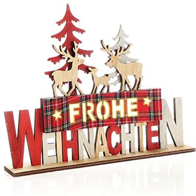com-four ® Support décoratif LED en Bois, Lettrage Lumineux sur Socle lettrage décoratif à poser pour Noël lumière d'ambiance avec minuterie - Publicité com-four ® Support décoratif LED en Bois, Lettrage Lumineux sur Socle lettrage décoratif à poser pour Noël lumière d'ambiance avec minuterie - Publicité