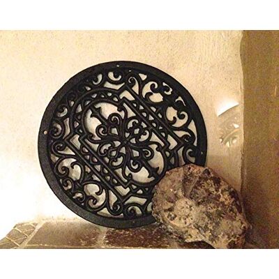 Antikas Grille ronde en tant que grille de cheminée et décoration murale pour mur de jardin Mandala 28 cm - Publicité Antikas Grille ronde en tant que grille de cheminée et décoration murale pour mur de jardin Mandala 28 cm - Publicité