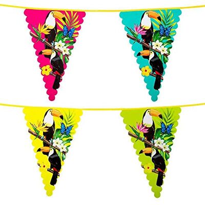 Boland Guirlande fanions en plastique toucan 45 x 30 cm 6 m Multicolore Taille Unique - Publicité Boland Guirlande fanions en plastique toucan 45 x 30 cm 6 m Multicolore Taille Unique - Publicité