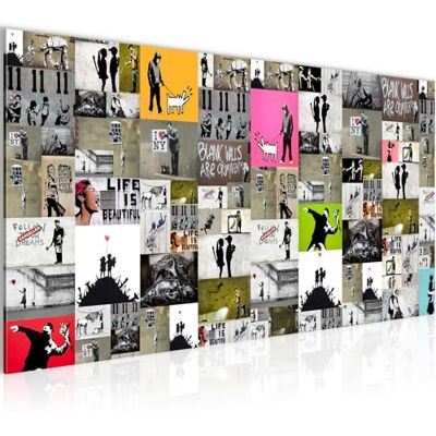 Tableau Decoration Murale Collage Banksy 1 Partie Moderne Toile non tissée Salon Salle Art Urbain Coloré 302712a - Publicité Tableau Decoration Murale Collage Banksy 1 Partie Moderne Toile non tissée Salon Salle Art Urbain Coloré 302712a - Publicité