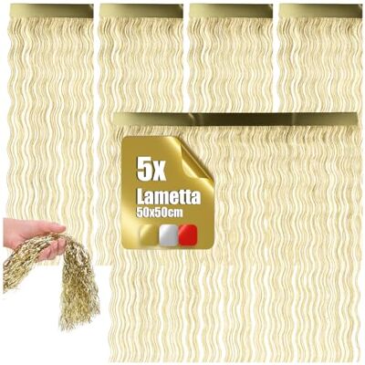 com-four ® 5X Lametta, Guirlande de Noël Dorée 50 cm Ornement brillant pour sapin et décoration de l’Avent accessoire festif pour la maison - Publicité com-four ® 5X Lametta, Guirlande de Noël Dorée 50 cm Ornement brillant pour sapin et décoration de l’Avent accessoire festif pour la maison - Publicité