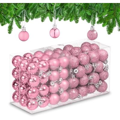 Relaxdays Boule de Noël, en lot Pratique de 96, pour décorer Votre Sapin comme il se Doit, Plastique, Rose - Publicité Relaxdays Boule de Noël, en lot Pratique de 96, pour décorer Votre Sapin comme il se Doit, Plastique, Rose - Publicité