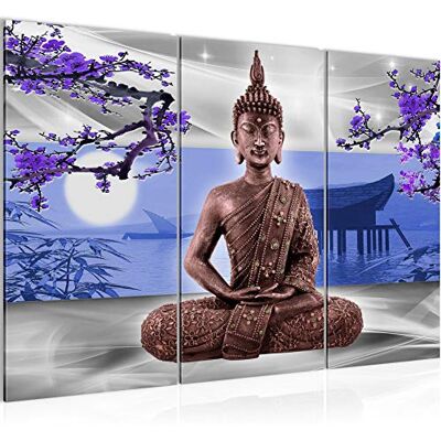 Bouddha Feng Shui Peinture Tableau Salon XXL Bleu Gris Bambou 120 x 80 cm 3 Parties Decoration Murale 504931b - Publicité Bouddha Feng Shui Peinture Tableau Salon XXL Bleu Gris Bambou 120 x 80 cm 3 Parties Decoration Murale 504931b - Publicité