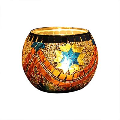 Oriental riverkit Bougeoir en Verre Mosaïque, 10,5 x 7 cm, Mosaïque Photophore Craquelé Porte-Bougie Romantique, Bougeoir Fait Main en Verre Motif pour Décoration Intérieure, Orange - Publicité Oriental riverkit Bougeoir en Verre Mosaïque, 10,5 x 7 cm, Mosaïque Photophore Craquelé Porte-Bougie Romantique, Bougeoir Fait Main en Verre Motif pour Décoration Intérieure, Orange - Publicité