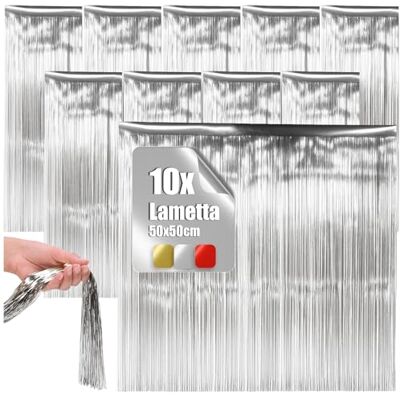 com-four ® 10x guirlandes, Guirlande de guirlandes argentées pour Noël décoration de sapin de Noël rideau de guirlandes avec fils lisses - Publicité com-four ® 10x guirlandes, Guirlande de guirlandes argentées pour Noël décoration de sapin de Noël rideau de guirlandes avec fils lisses - Publicité