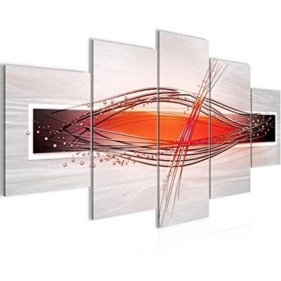 Tableau Abstrait 200 x 100 cm 5 Parties XXL Decoration Murale Dessin Orange Gris Rouge 103051a - Publicité Tableau Abstrait 200 x 100 cm 5 Parties XXL Decoration Murale Dessin Orange Gris Rouge 103051a - Publicité