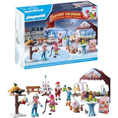 Playmobil 71472 Calendrier de l'Avent Marché de Noël Comprend Quatre Personnages Ainsi Que 24 Surprises passionantes Dès 4 Ans - Publicité Playmobil 71472 Calendrier de l'Avent Marché de Noël Comprend Quatre Personnages Ainsi Que 24 Surprises passionantes Dès 4 Ans - Publicité