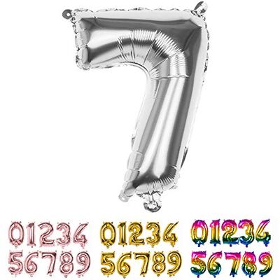 Boland 22017 Ballon en mylar chiffre 7 (36 cm), argent, couleur - Publicité Boland 22017 Ballon en mylar chiffre 7 (36 cm), argent, couleur - Publicité