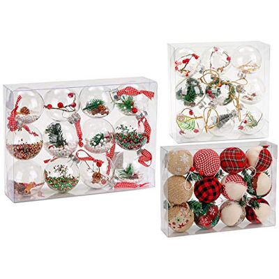 BRUBAKER Suspensions pour Sapin de Noël 12 Pièces Boules remplies en Acrylique Transparent Décoration Arbre de Noël Ø 8 cm - Publicité BRUBAKER Suspensions pour Sapin de Noël 12 Pièces Boules remplies en Acrylique Transparent Décoration Arbre de Noël Ø 8 cm - Publicité