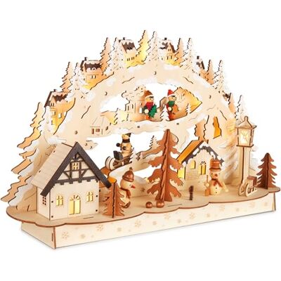BRUBAKER Arc de Lumière 3D Village dans Un Paysage d'hiver Enneigé Illuminations LED de Noël en Bois Naturel 27 x 45 x 12 cm Peint à la Main Décoration de Noël pour Table & Appui de Fenêtre - Publicité BRUBAKER Arc de Lumière 3D Village dans Un Paysage d'hiver Enneigé Illuminations LED de Noël en Bois Naturel 27 x 45 x 12 cm Peint à la Main Décoration de Noël pour Table & Appui de Fenêtre - Publicité