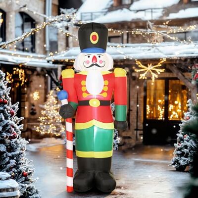Outsunny Soldat Casse-Noisette Gonflable de Noël 245 CM avec lumières LED et Sceptre, Tissu en Polyester imperméable, décoration Gonflable de Noël Lumineux, pour l'intérieur et l'extérieur - Publicité Outsunny Soldat Casse-Noisette Gonflable de Noël 245 CM avec lumières LED et Sceptre, Tissu en Polyester imperméable, décoration Gonflable de Noël Lumineux, pour l'intérieur et l'extérieur - Publicité