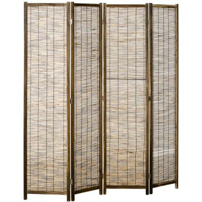 HOMCOM Paravent en Bois 4 Panneaux 160 x 170 cm séparateur de pièce closion de séparation Pliable Naturel - Publicité HOMCOM Paravent en Bois 4 Panneaux 160 x 170 cm séparateur de pièce closion de séparation Pliable Naturel - Publicité