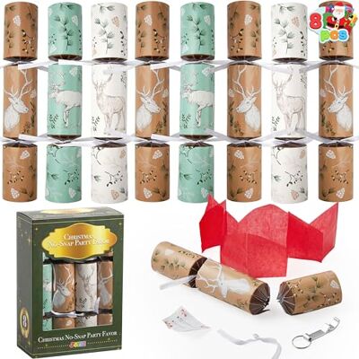 JOYIN Lot de 8 cadeaux de fête de Noël anti-claquement avec motif renne pour enfants et adultes, fêtes de Noël, dîners et vacances - Publicité JOYIN Lot de 8 cadeaux de fête de Noël anti-claquement avec motif renne pour enfants et adultes, fêtes de Noël, dîners et vacances - Publicité