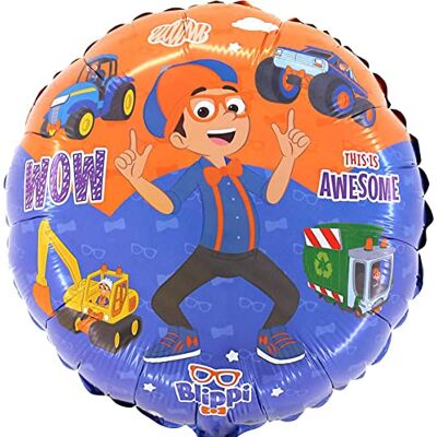 Toyland ® de 45 cm (18") Ballon rond en aluminium à l'effigie du personnage Blippi Décorations de fête pour enfants - Publicité Toyland ® de 45 cm (18") Ballon rond en aluminium à l'effigie du personnage Blippi Décorations de fête pour enfants - Publicité