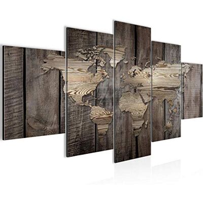 Tableau Carte Du Monde 200 x 100 cm 5 parties XXL Decoration Murale Dessin Brun beige 035051b - Publicité Tableau Carte Du Monde 200 x 100 cm 5 parties XXL Decoration Murale Dessin Brun beige 035051b - Publicité